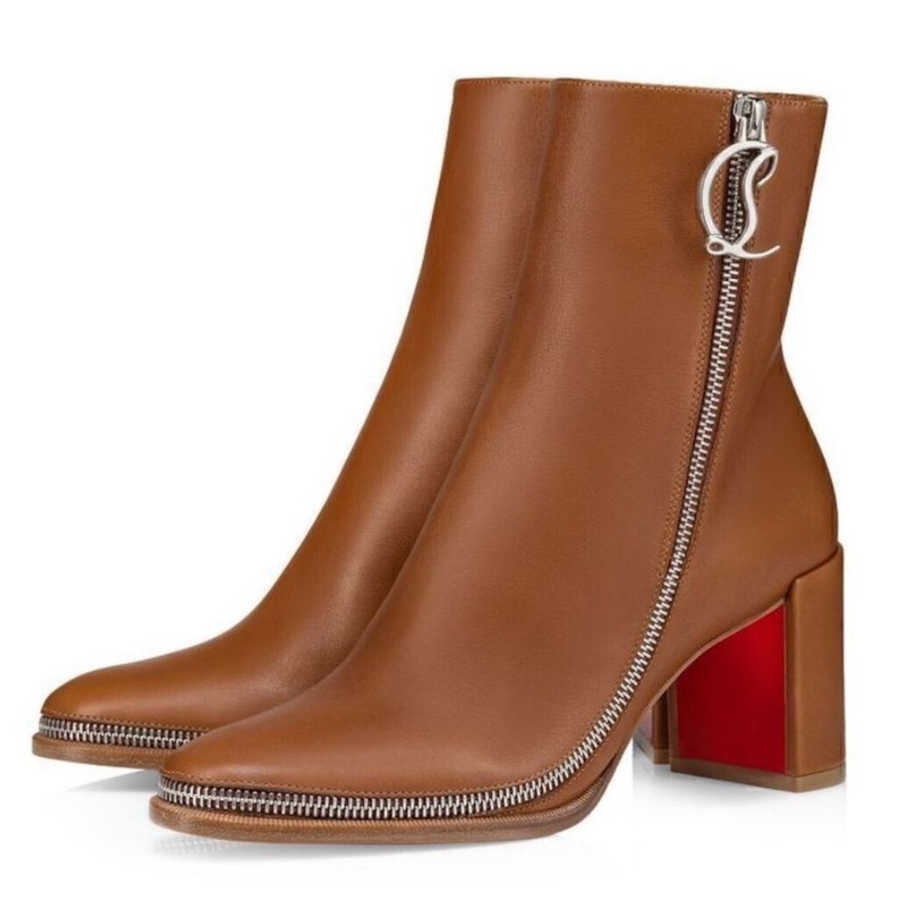 Christian Louboutin Zip Leather Ankle Booties